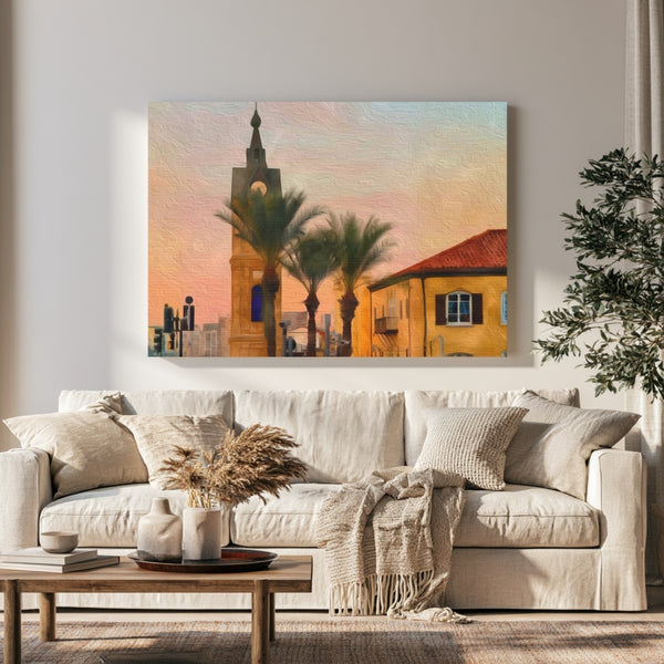 Tel Aviv, Israel | Jaffa Clock Tower Sunset | Original Series Gallery Canvas