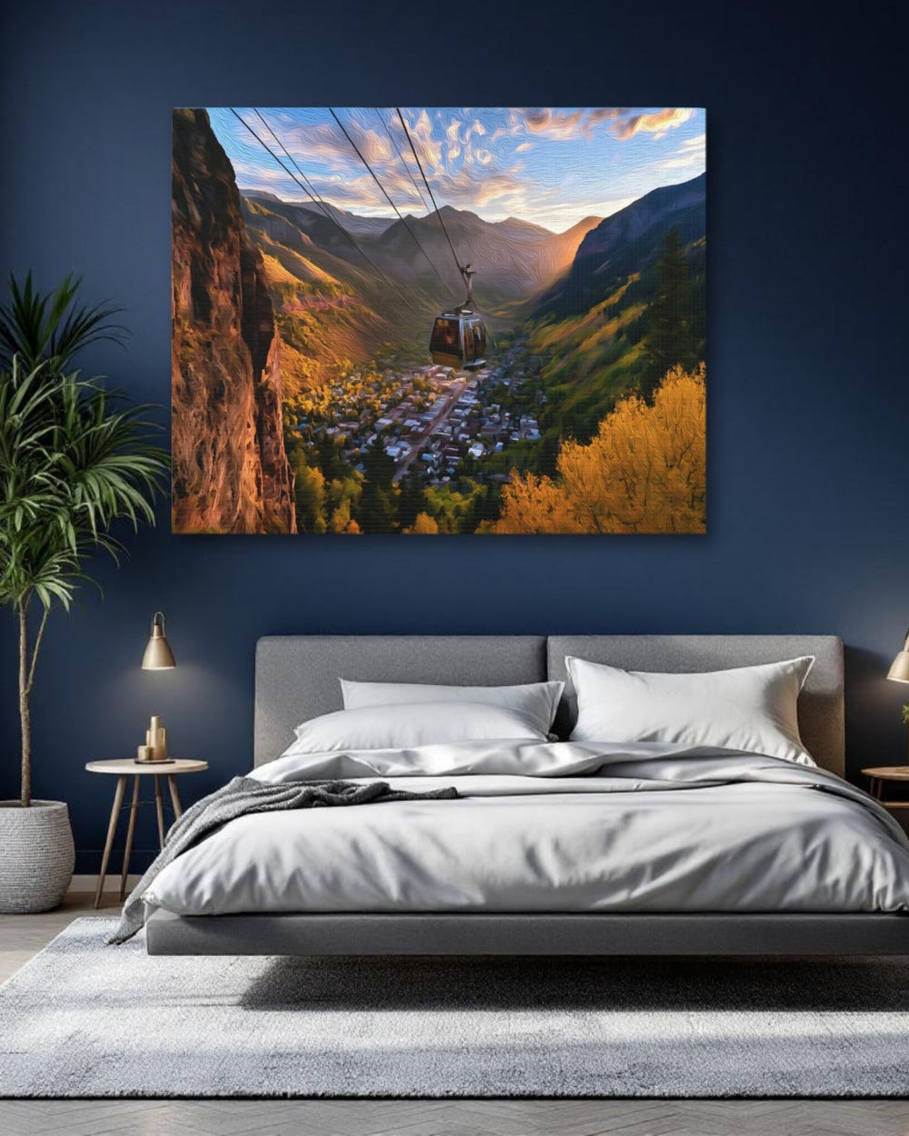 Telluride, Colorado | Gondola Over Mountain Town | Original Series Gallery Canvas detail