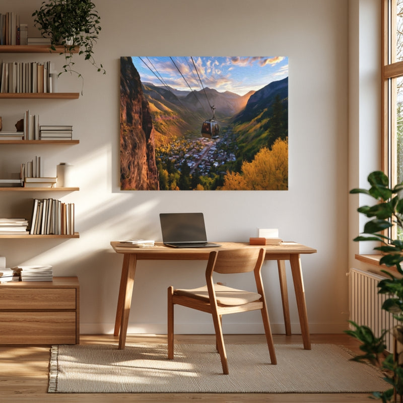 Gondola Over Mountain Town — Telluride, Colorado, view 4