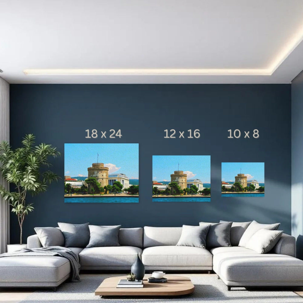 Thessaloniki, Greece | White Tower Waterfront View | Original Series Gallery Canvas detail