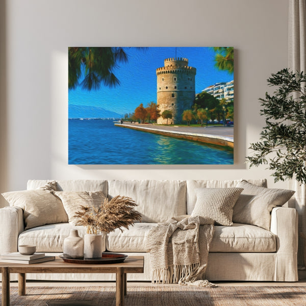 Thessaloniki, Greece | White Tower Thessaloniki Waterfront | Original Series Gallery Canvas