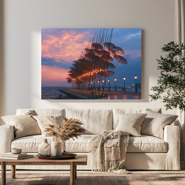 Thessaloniki, Greece | Thessaloniki Umbrella Sculpture Waterfront | Original Series Gallery Canvas