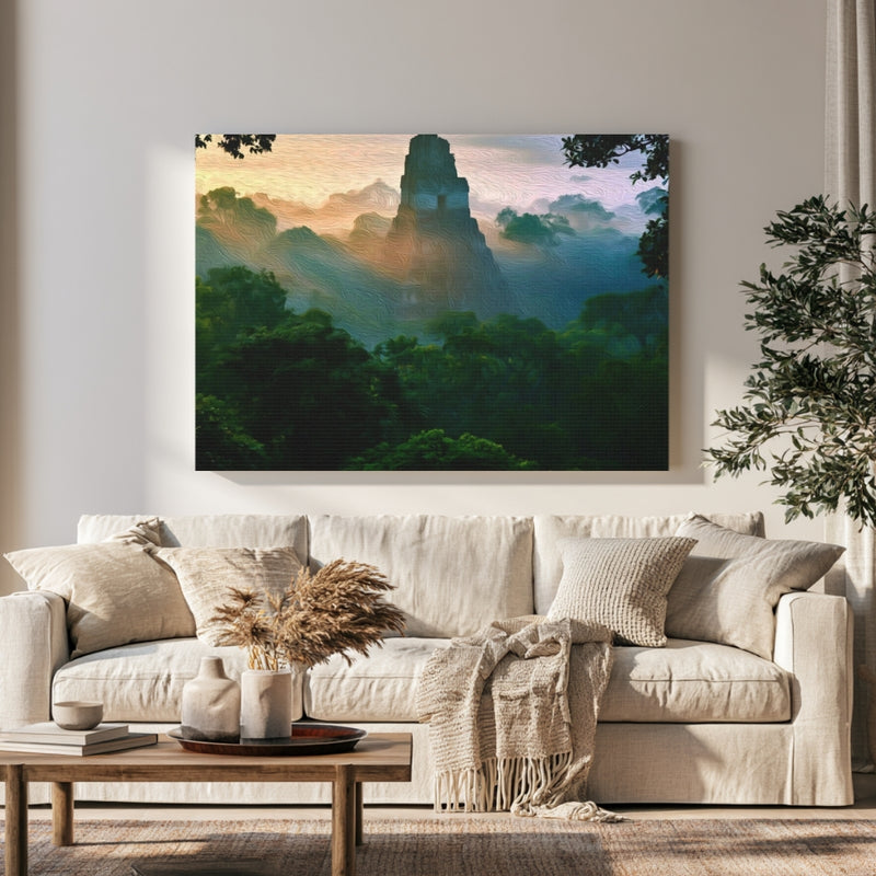Temple IV Rising Above the Jungle Canopy — Tikal, Guatemala, view 1