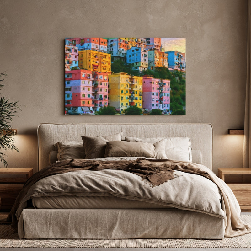 Colorful Hillside Apartment Blocks — Tirana, Albania, view 6