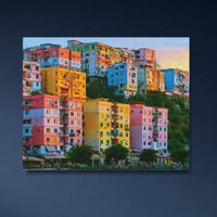 Colorful Hillside Apartment Blocks — close-up thumbnail