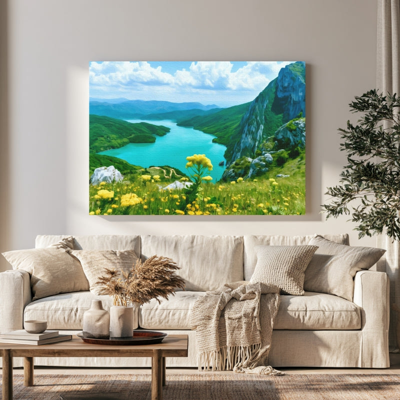 Bovilla Reservoir Mountain Vista — Tirana, Albania, view 1