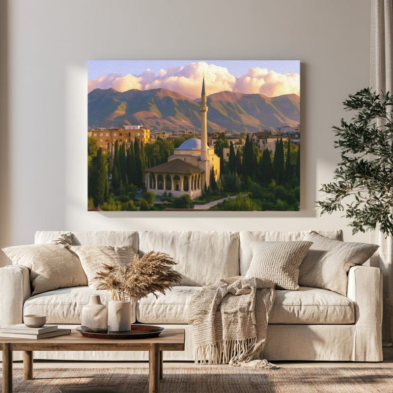 Mosque Minaret Tirana Cityscape — Tirana, Albania, view 1