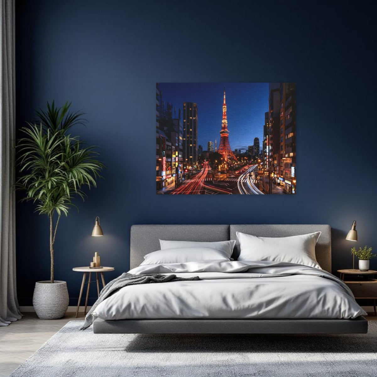 Tokyo, Japan | Tokyo Tower Night Street | Original Series Gallery Canvas detail