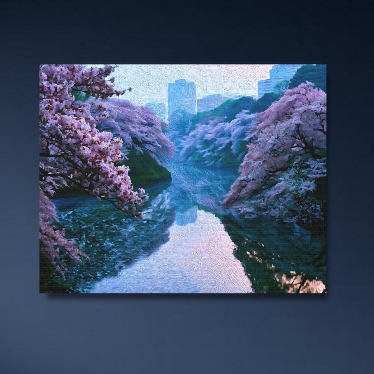 Tokyo, Japan | Chidorigafuchi Moat Cherry Blossoms | Original Series Gallery Canvas close-up detail