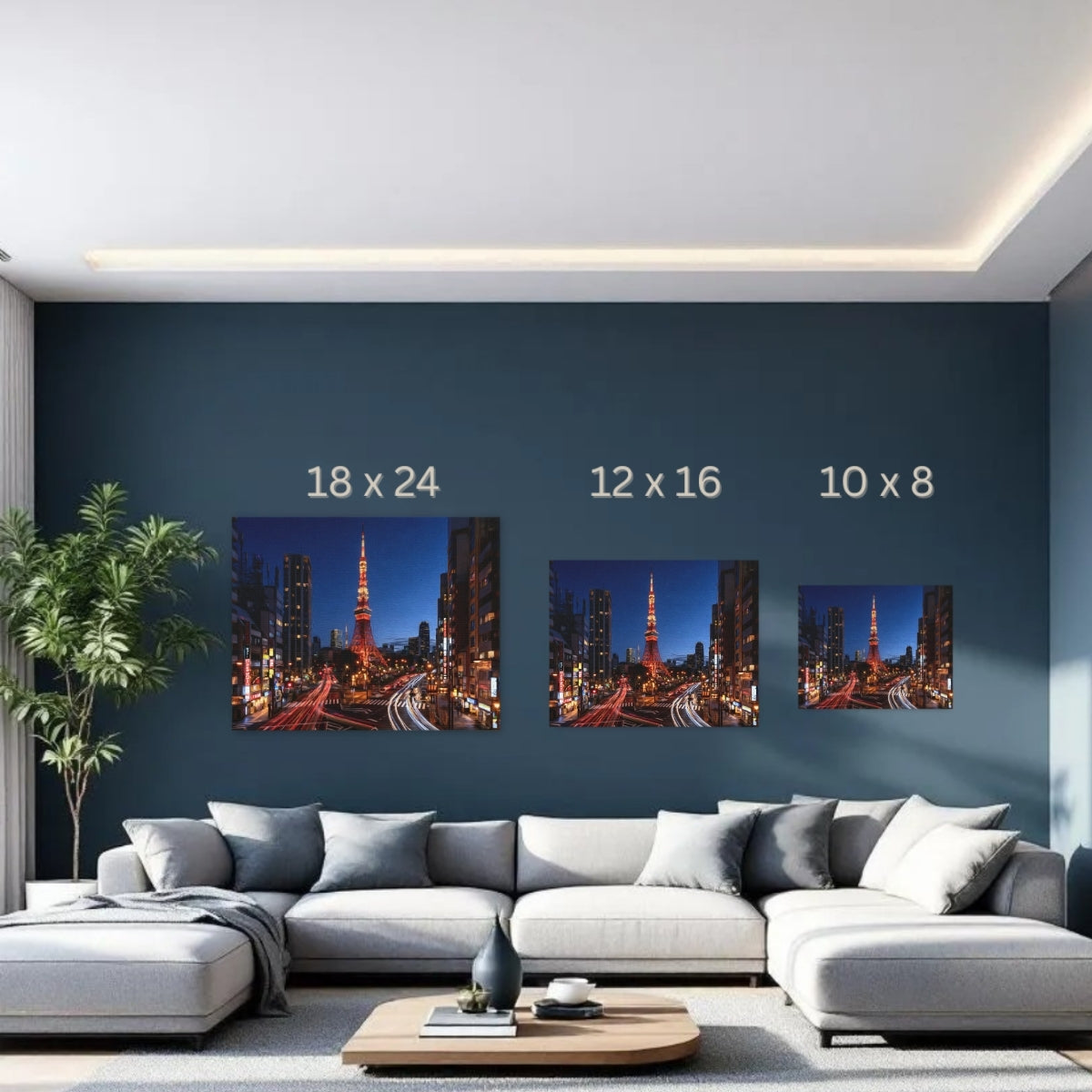 Tokyo, Japan | Tokyo Tower Night Street | Original Series Gallery Canvas detail