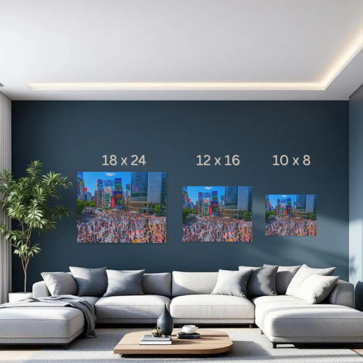 Tokyo, Japan | Shibuya Crossing Scramble Intersection | Original Series Gallery Canvas detail
