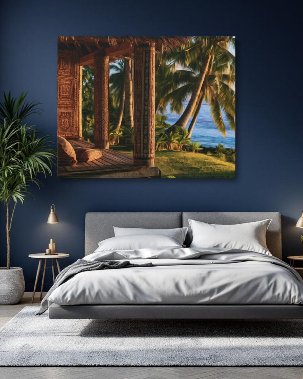 Tonga Islands, Tonga | Tropical Beachside Bure Retreat | Original Series Gallery Canvas detail
