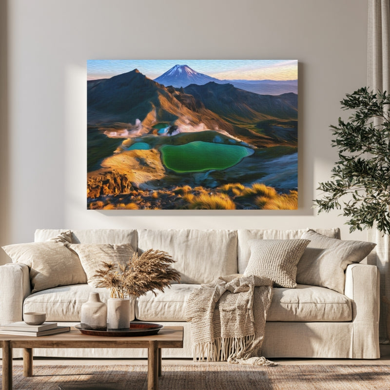 Emerald Lakes Volcanic Peaks — Tongariro National Park, New Zealand, view 1