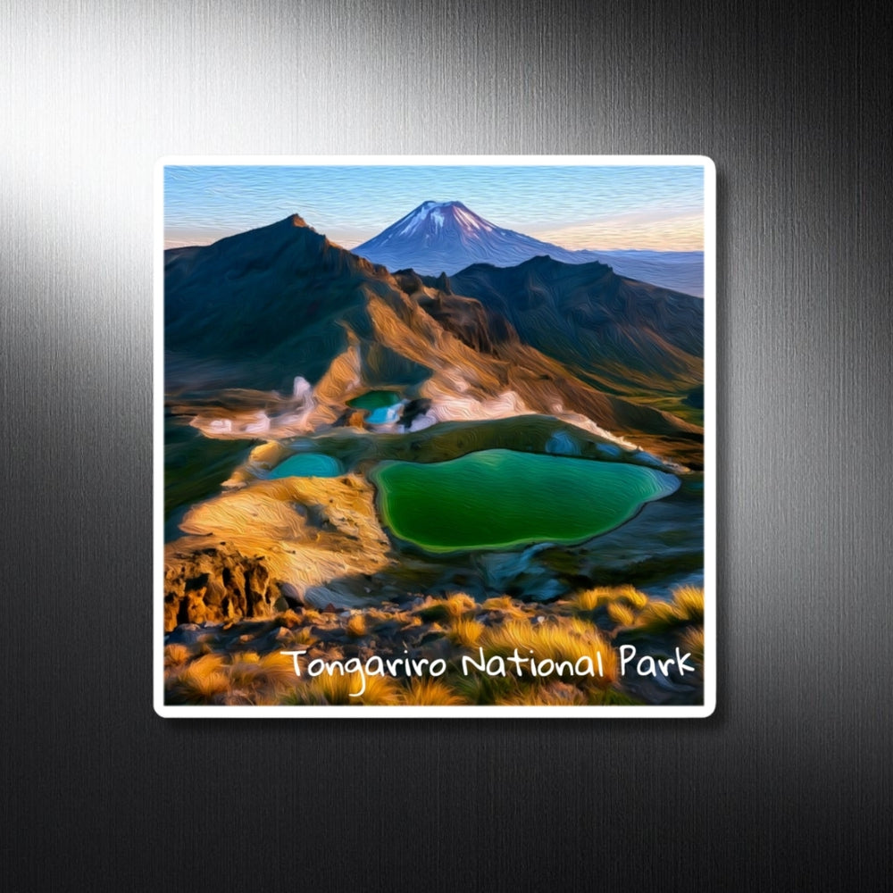 Tongariro National Park, New Zealand | Emerald Lakes Volcanic Peaks | Original Series Decorative Magnet