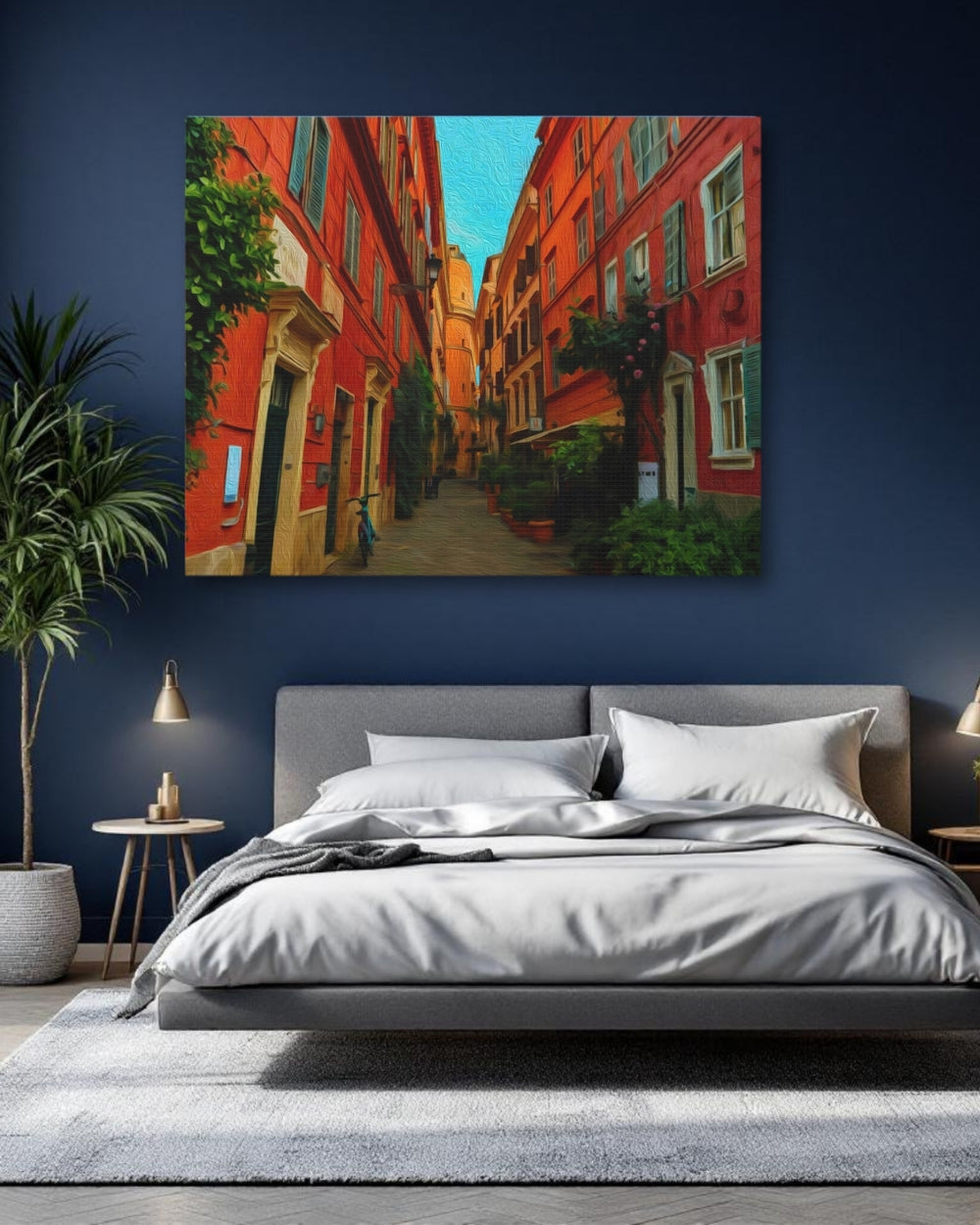 Trastevere, Rome | Trastevere Cobblestone Alley | Original Series Gallery Canvas detail