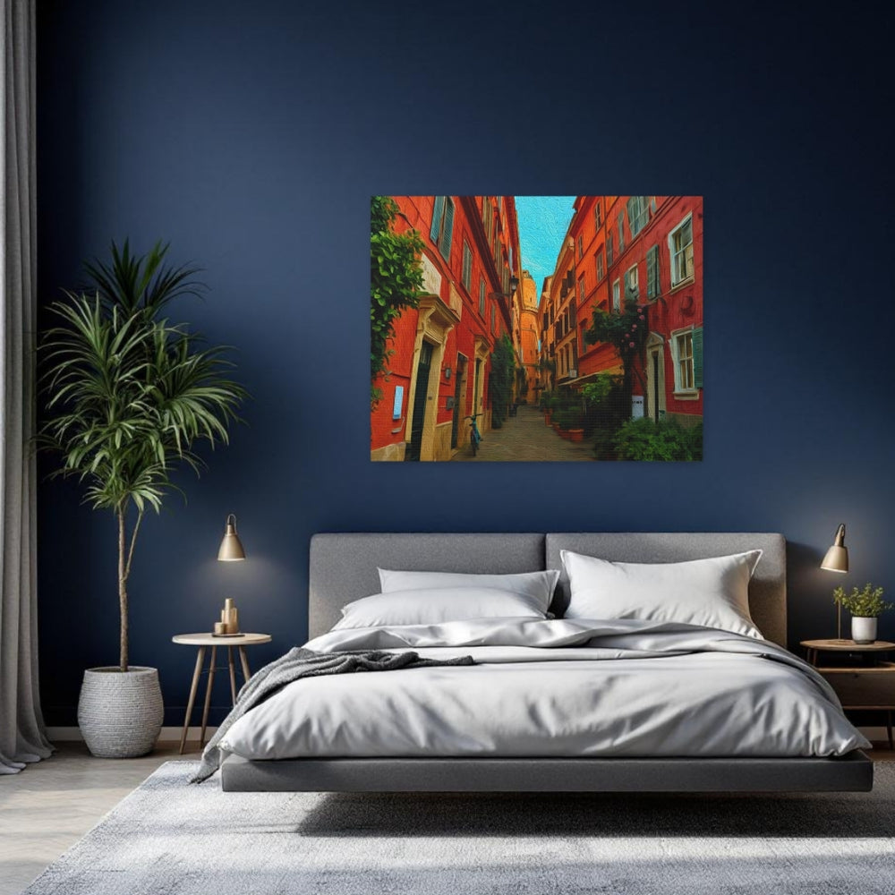 Trastevere, Rome | Trastevere Cobblestone Alley | Original Series Gallery Canvas detail