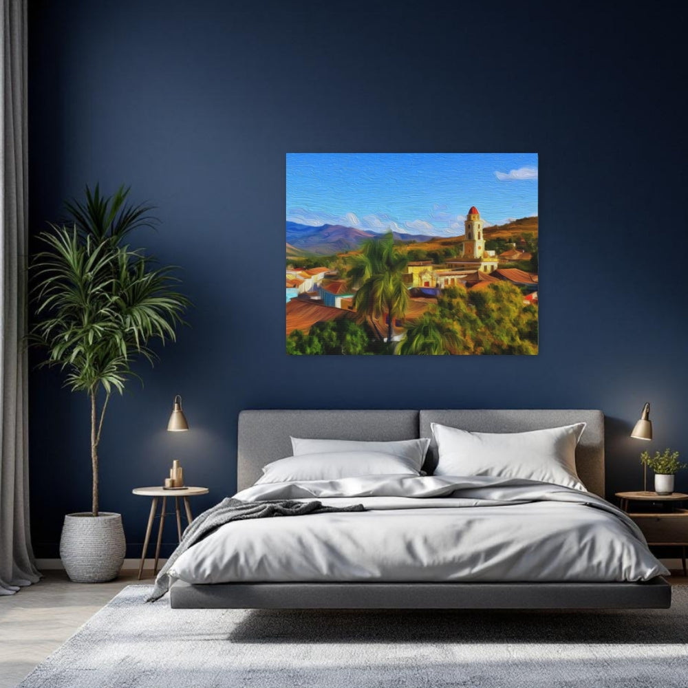 Trinidad, Cuba  | Colonial Rooftops and Bell Tower | Original Series Gallery Canvas detail