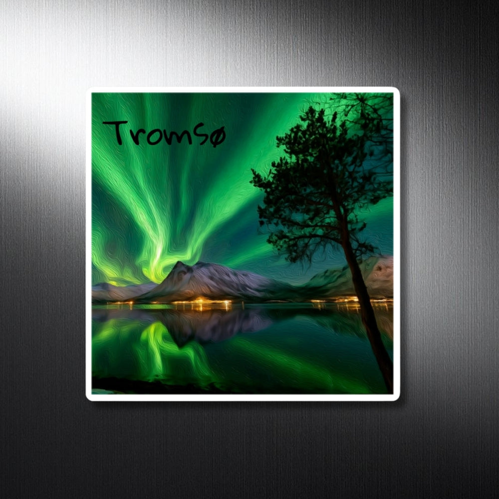 Tromsø, Norway | Aurora Over Arctic Fjord | Original Series Decorative Magnet