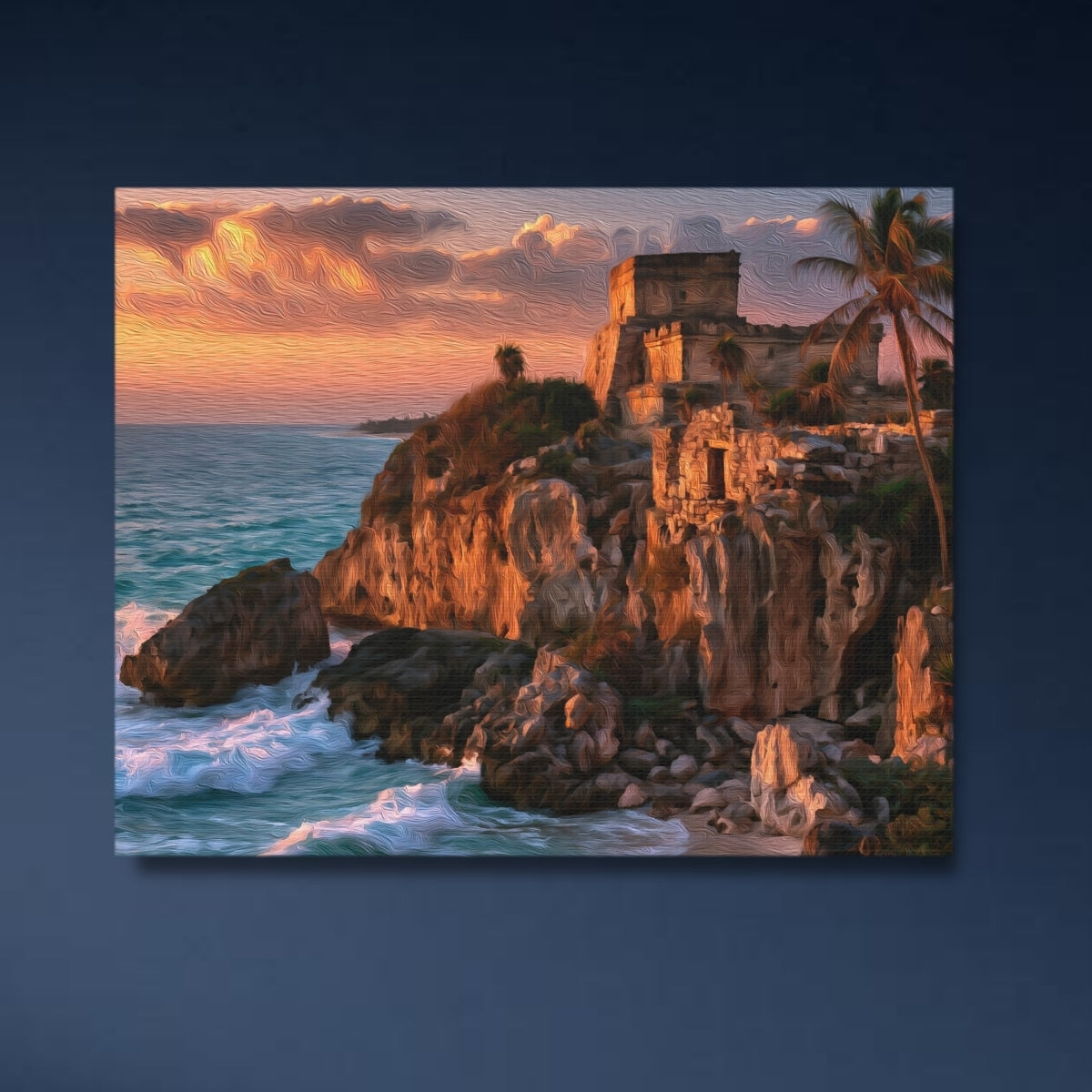El Castillo Seaside Temple — Tulum, Mexico, close-up detail