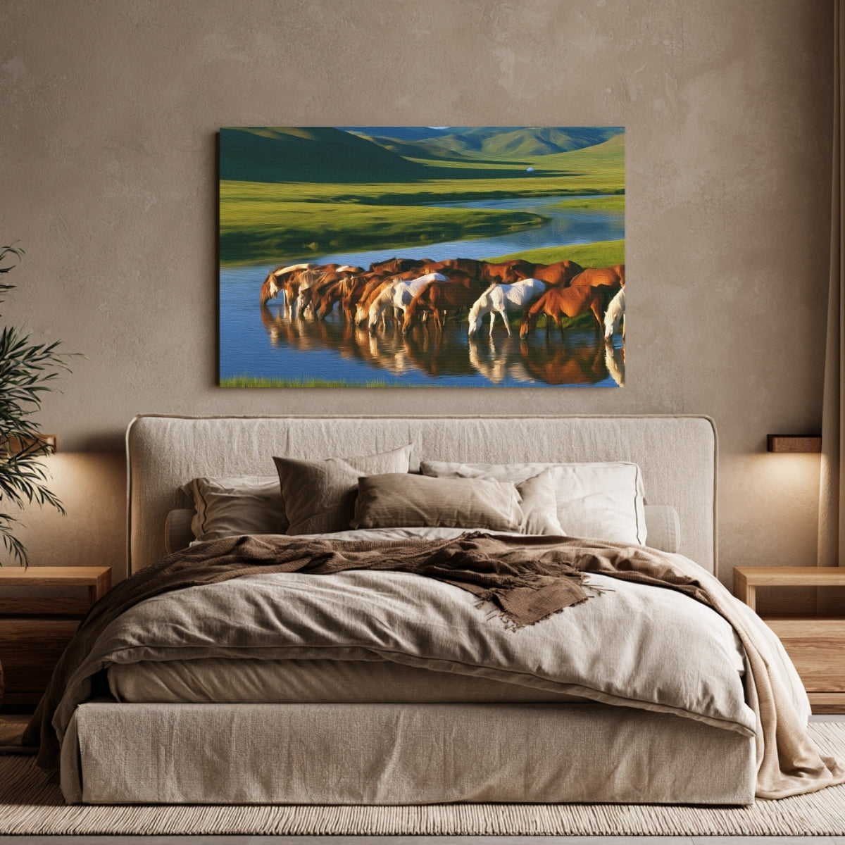 Mongolian Steppe River Horses — Ulaanbaatar, Mongolia, view 4