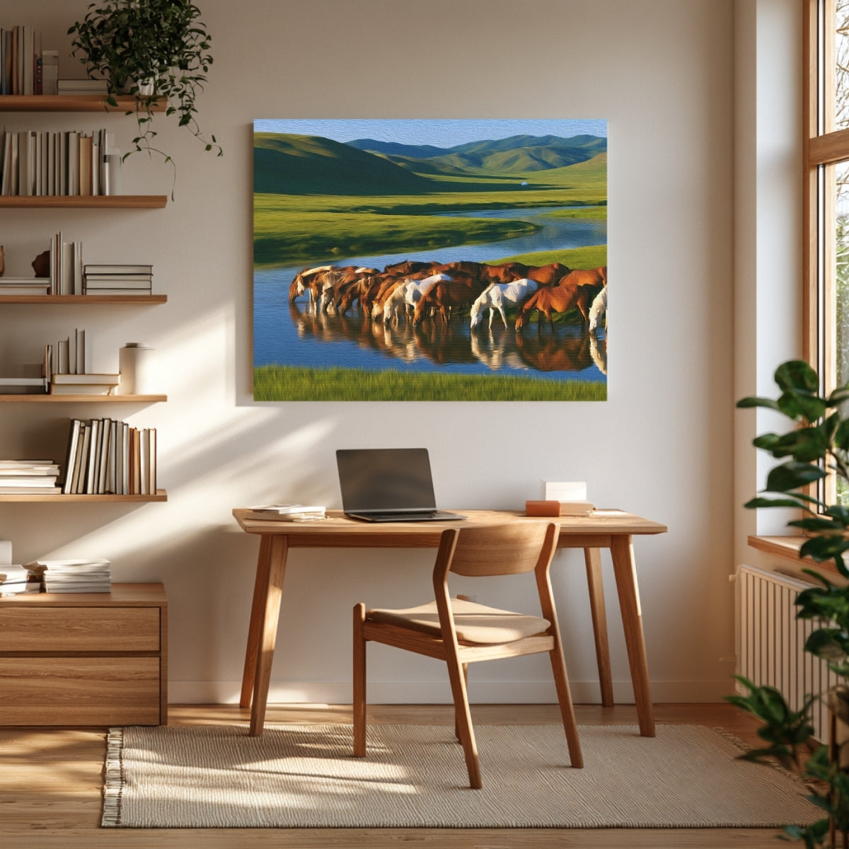 Mongolian Steppe River Horses — Ulaanbaatar, Mongolia, view 3