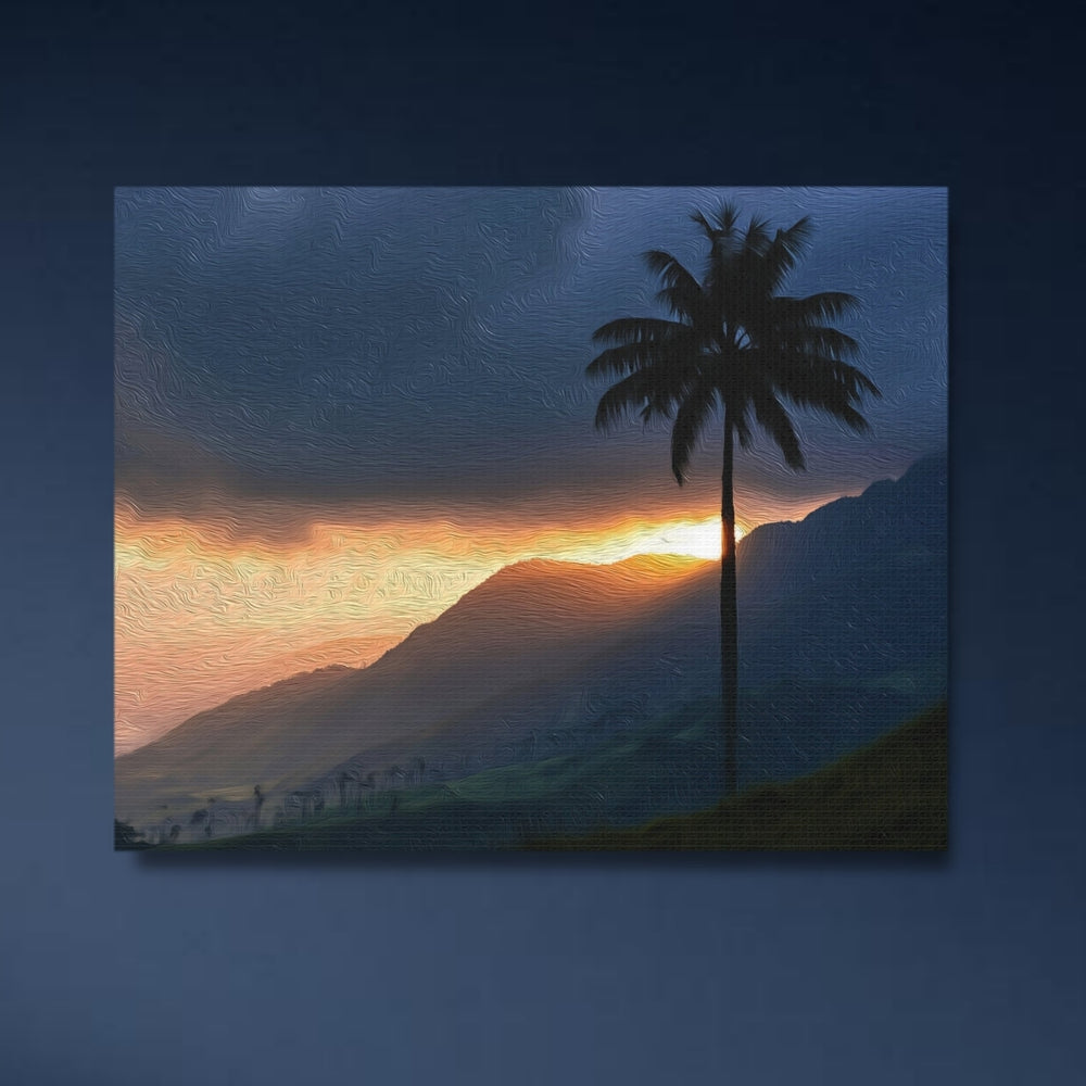 Valle de Cocora, Colombia | Valle de Cocora Palm Sunset | Original Series Gallery Canvas detail