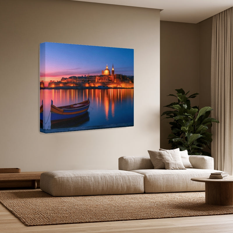 Valletta Waterfront Sunset Skyline — Valletta, Malta, view 3