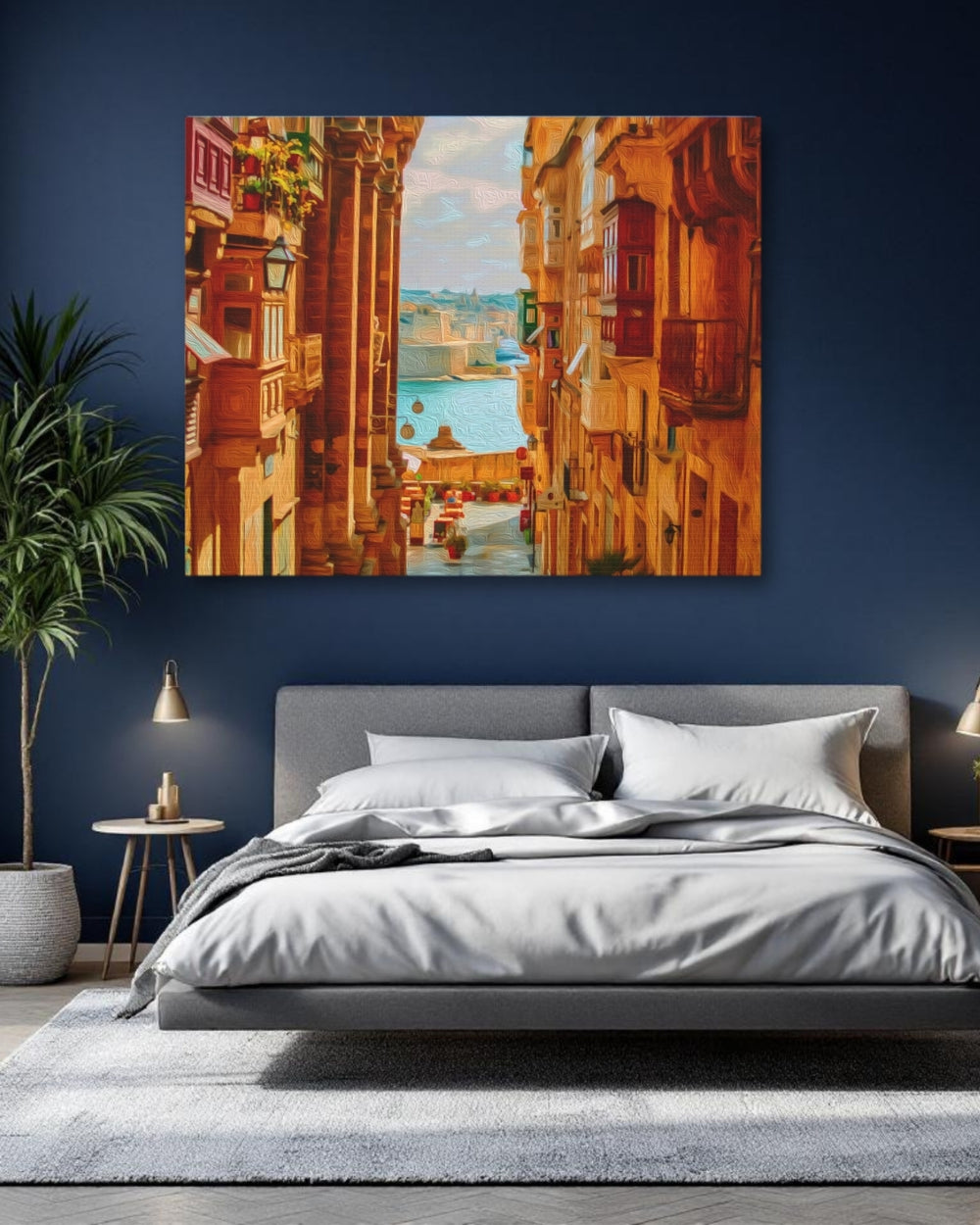 Valletta, Malta | Valletta Harbour Street View | Original Series Gallery Canvas detail