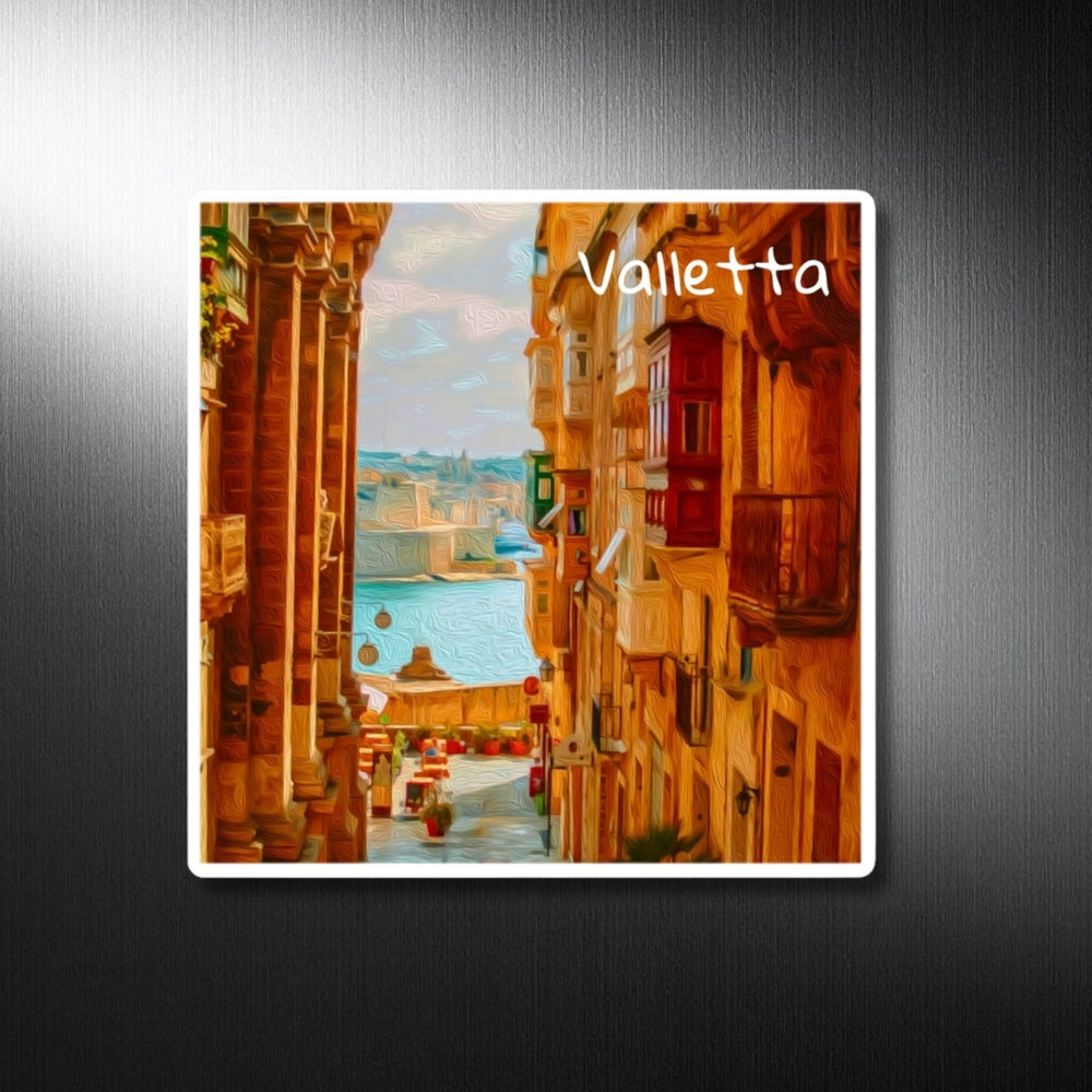 Valletta, Malta | Valletta Harbour Street View | Original Series Decorative Magnet