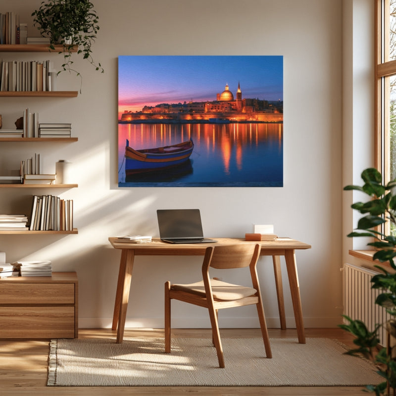 Valletta Waterfront Sunset Skyline — Valletta, Malta, view 4