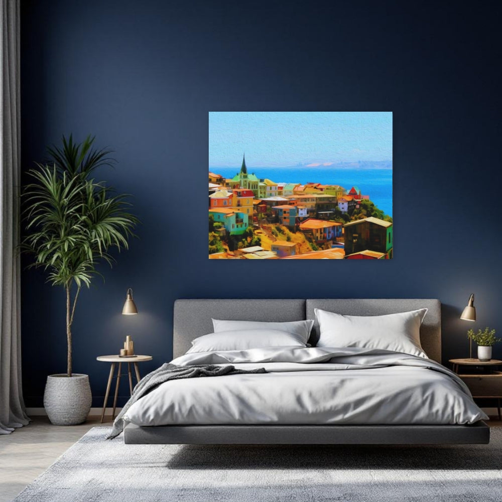 Valparaíso, Chile | Colorful Hillside Port City | Original Series Gallery Canvas detail