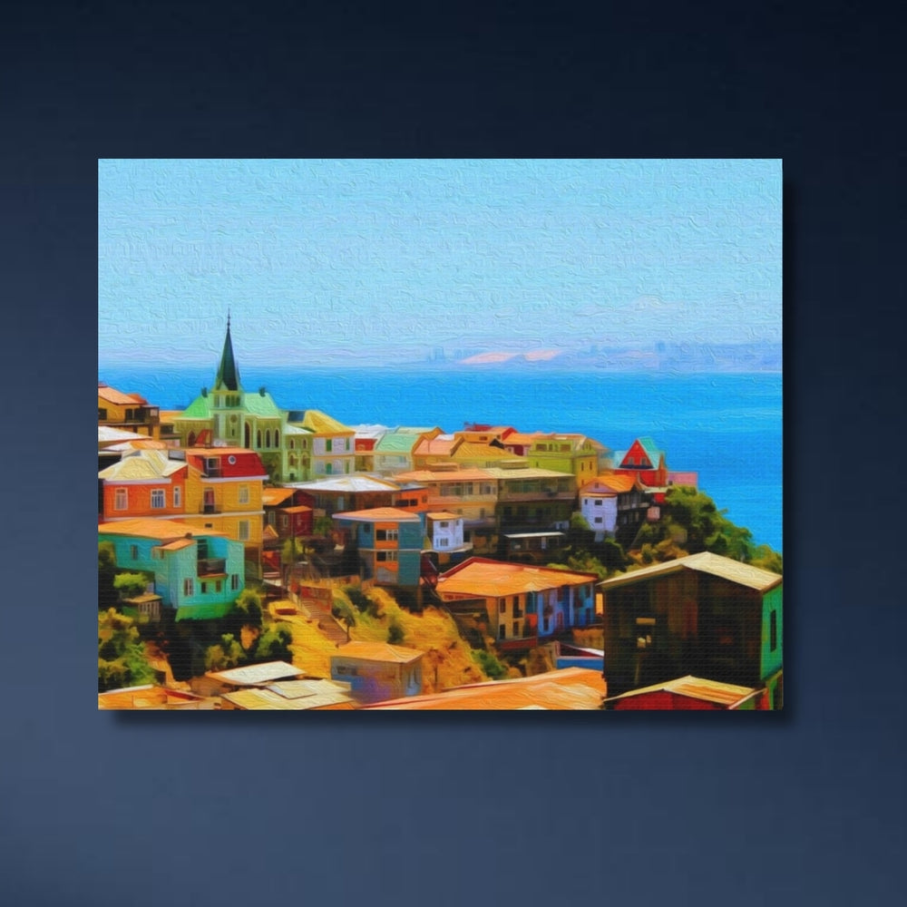 Valparaíso, Chile | Colorful Hillside Port City | Original Series Gallery Canvas detail
