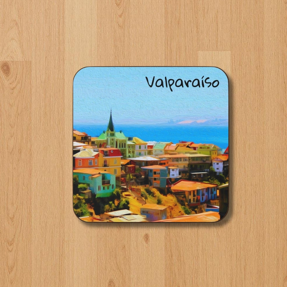 Valparaíso, Chile | Colorful Hillside Port City | Original Series Hardboard Coaster