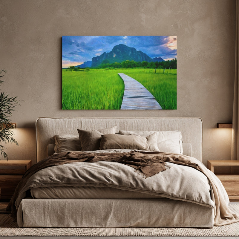 Rice Fields and Karst Mountains — Vang Vieng, Laos, view 6