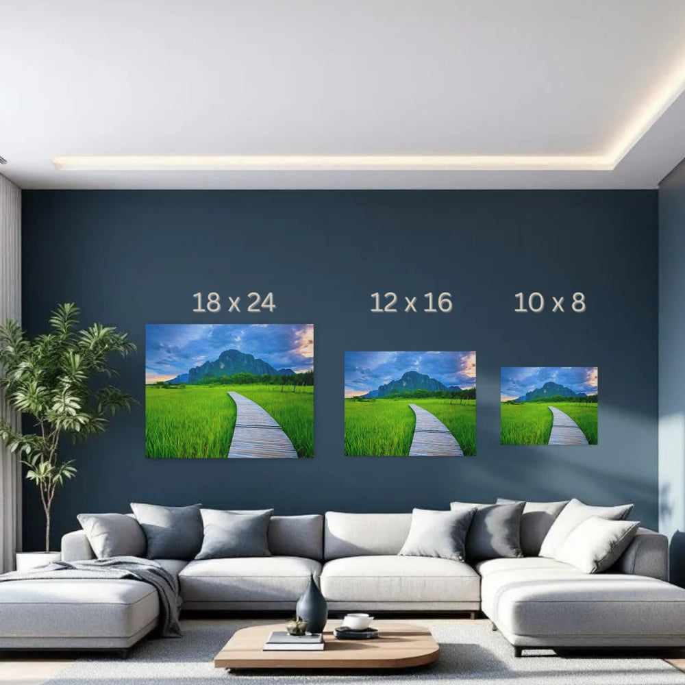Vang Vieng, Laos | Rice Fields and Karst Mountains | Original Series Gallery Canvas detail
