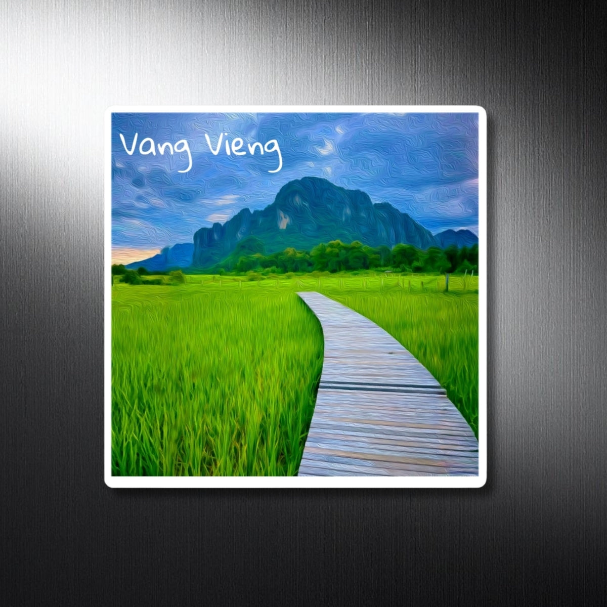 Rice Fields and Karst Mountains — Vang Vieng, Laos, study 1