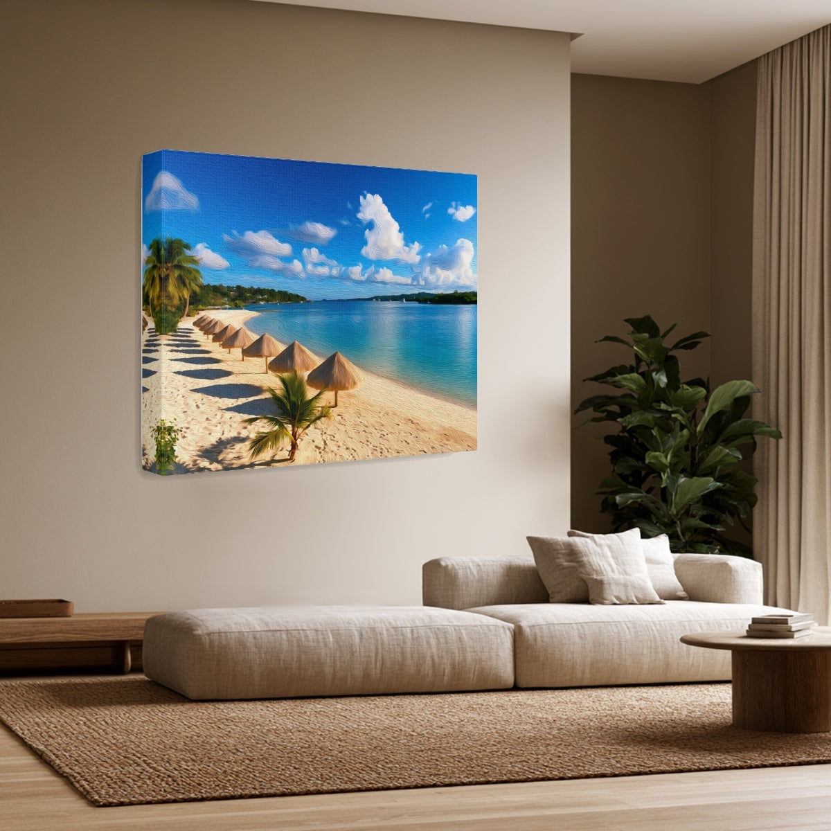 Champagne Beach Thatched Umbrellas — Vanuatu Islands, Vanuatu, view 2