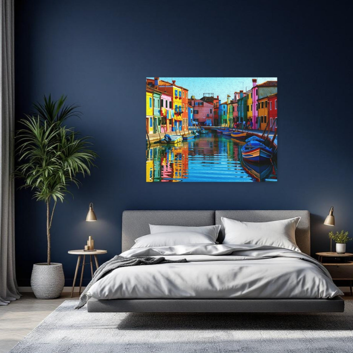 Venice, Italy | Burano Canal Colorful Houses | Original Series Gallery Canvas detail