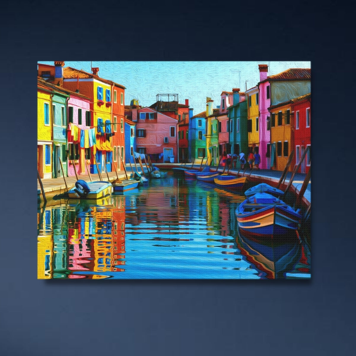 Venice, Italy | Burano Canal Colorful Houses | Original Series Gallery Canvas close-up detail