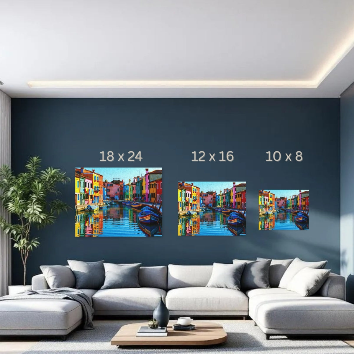 Venice, Italy | Burano Canal Colorful Houses | Original Series Gallery Canvas detail