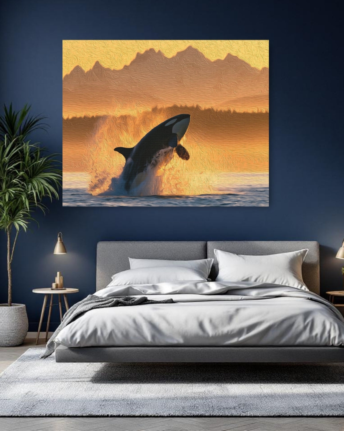 Victoria, British Columbia | Orca Breaching Salish Sea | Original Series Gallery Canvas detail