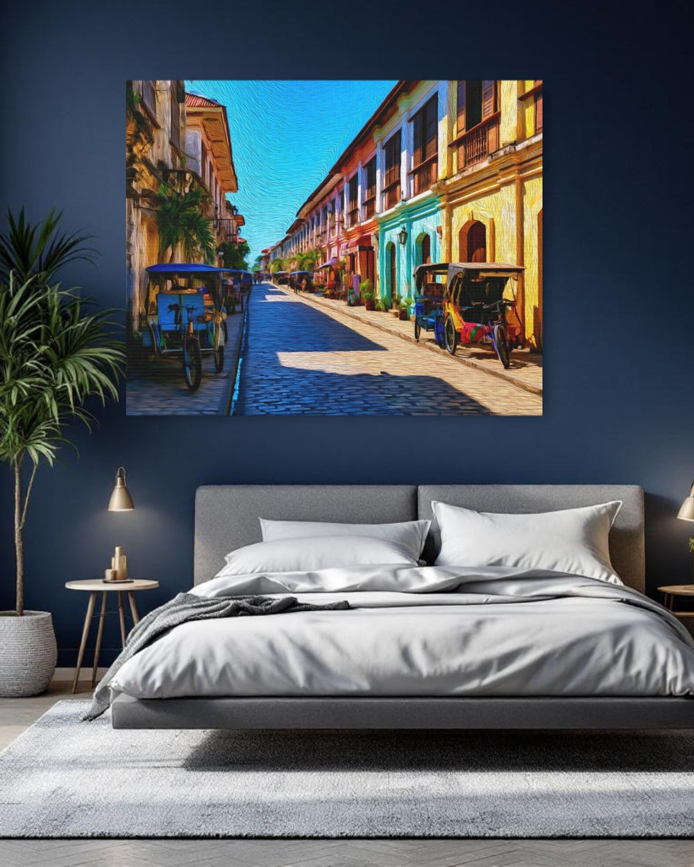 Vigan, Philippines | Historic Cobblestone Colonial Street | Original Series Gallery Canvas detail