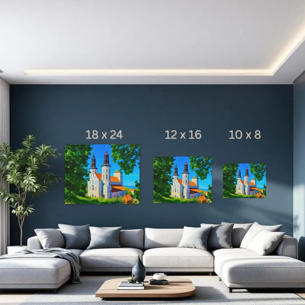 Visby, Sweden | Medieval Cathedral Twin Towers | Original Series Gallery Canvas detail