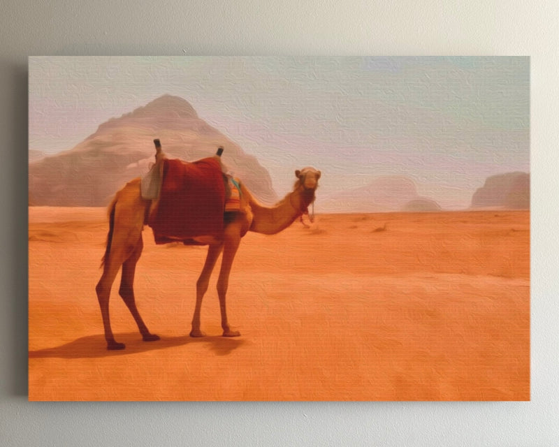 Desert Valley Camel At Dusk — Wadi Rum, Jordan