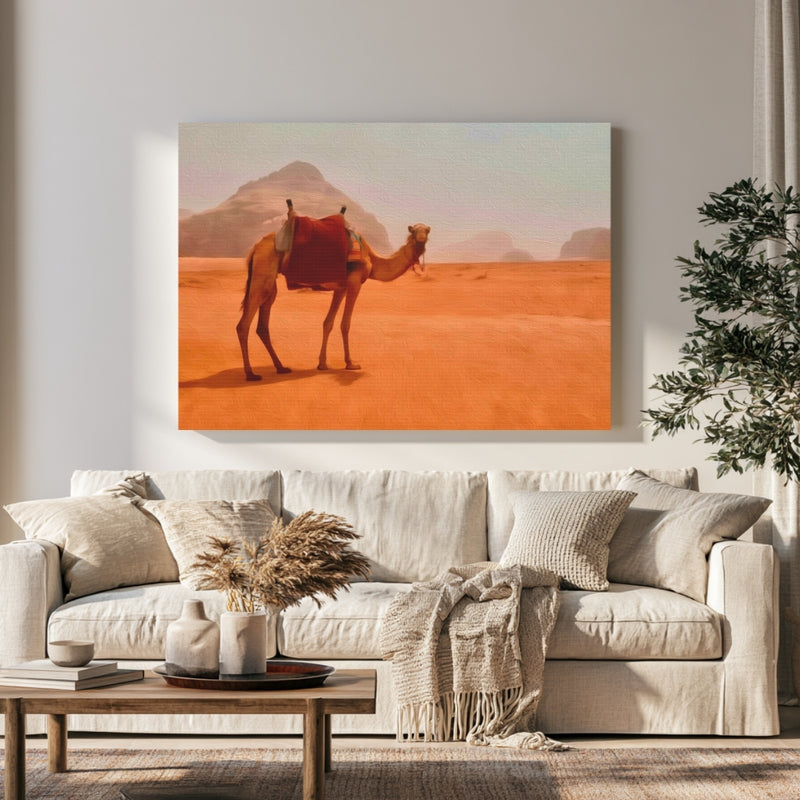 Desert Valley Camel At Dusk — Wadi Rum, Jordan, view 1