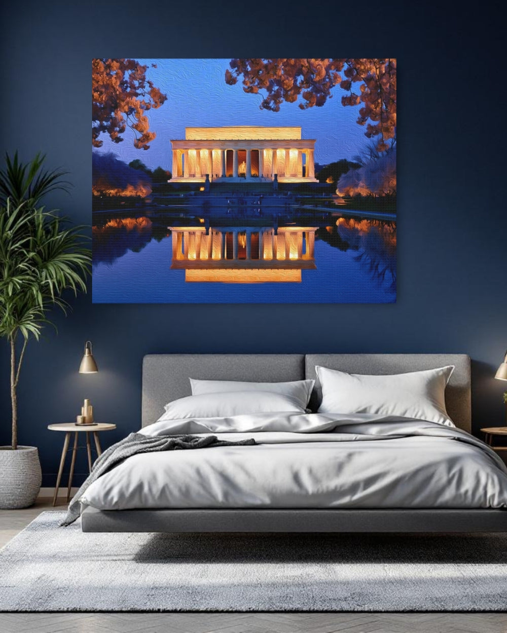 Washington DC, USA | Lincoln Memorial Cherry Blossoms | Original Series Gallery Canvas detail