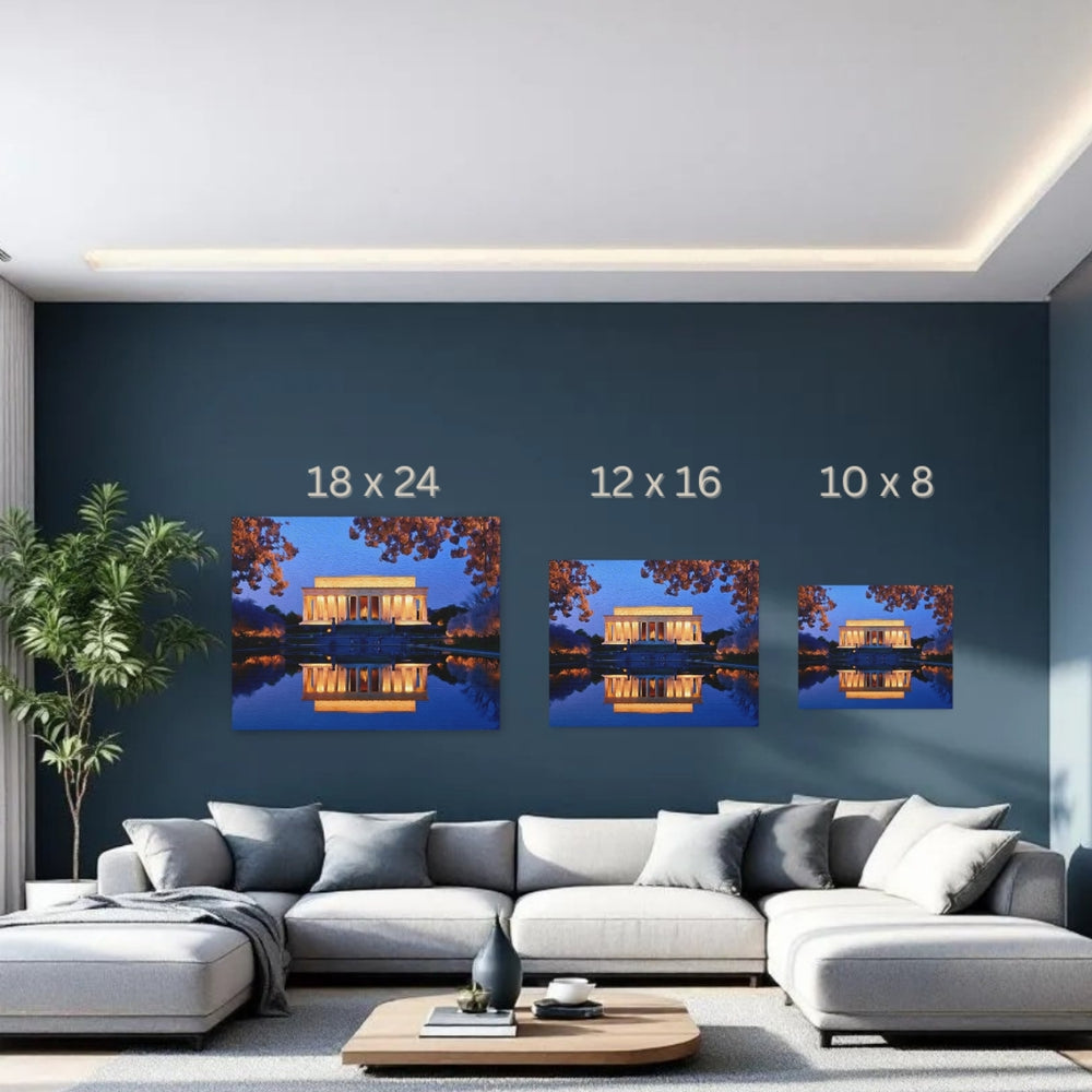 Washington DC, USA | Lincoln Memorial Cherry Blossoms | Original Series Gallery Canvas detail