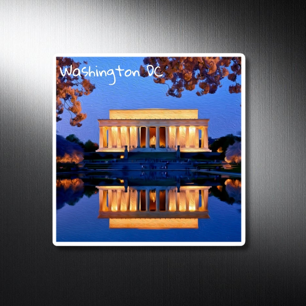 Washington DC, USA | Lincoln Memorial Cherry Blossoms | Original Series Decorative Magnet
