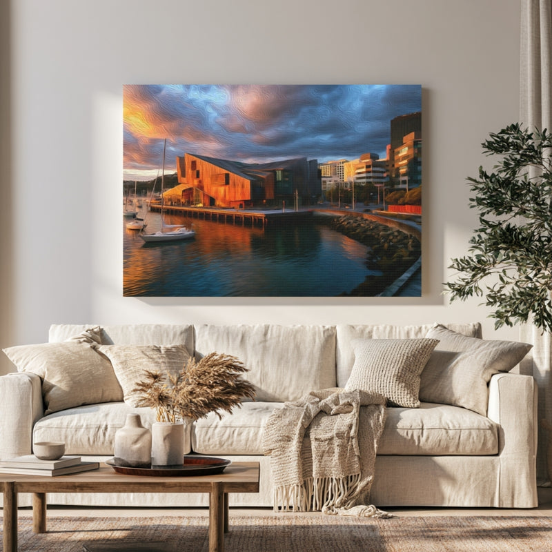 Copper Waterfront At Sunset — Wellington, New Zealand, view 1