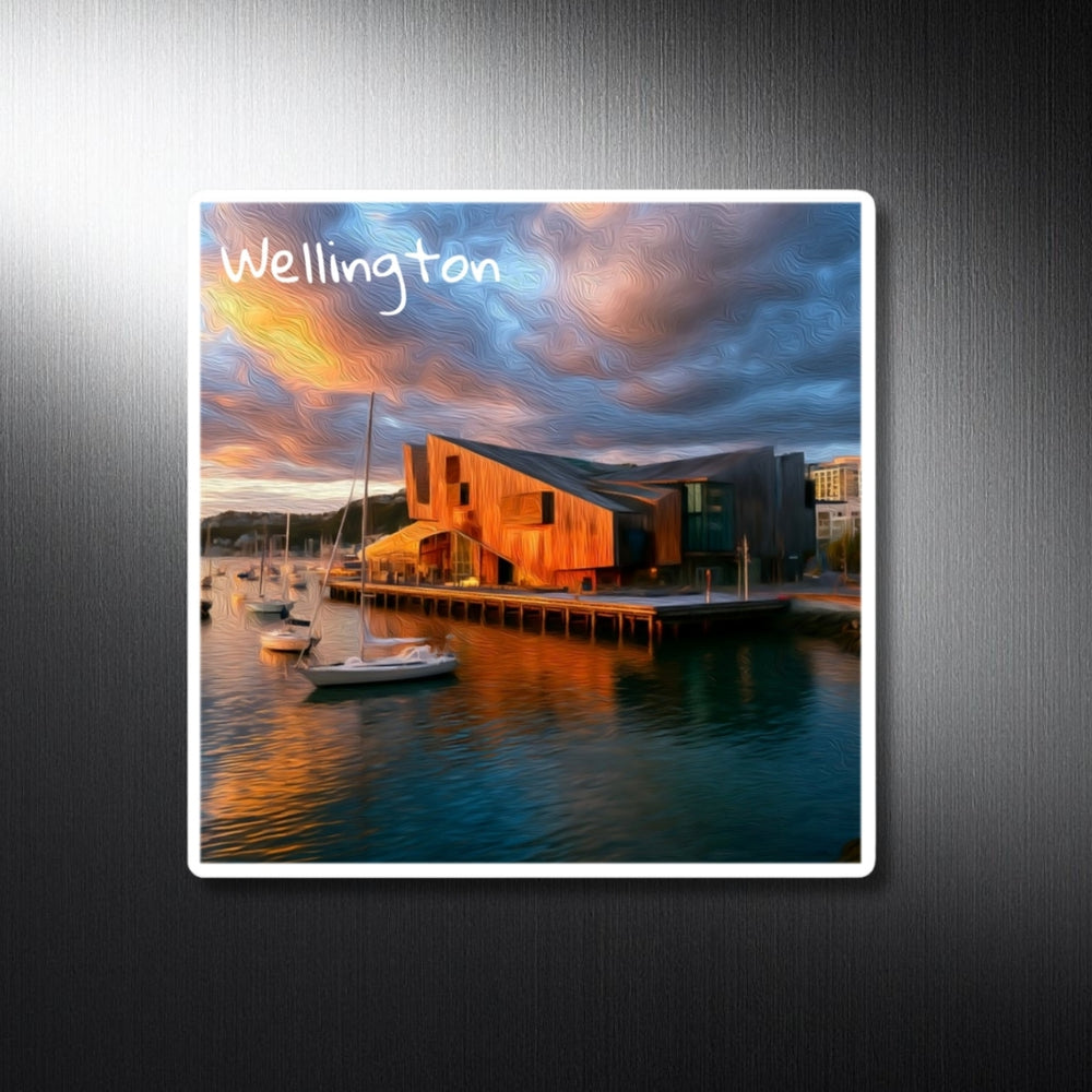 Wellington, New Zealand | Wellington Harbour at Sunset | Original Series Decorative Magnet